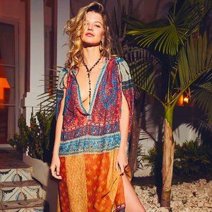 FREE PEOPLE Rosalee Maxi Dress Kaftan - SOLD OUT STYLE - Beach or Festival Wear